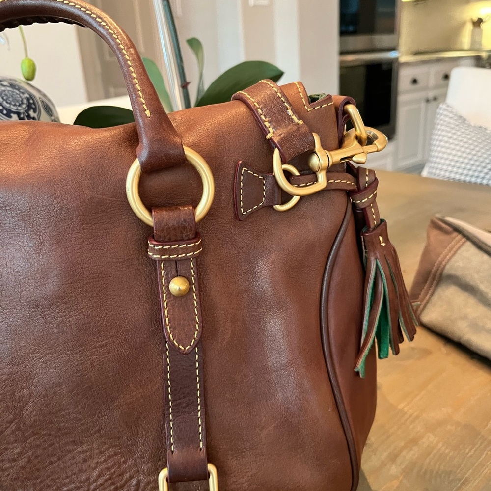 Dooney & Bourke Rich Brown Leather Satchel - Picture 6 of 16